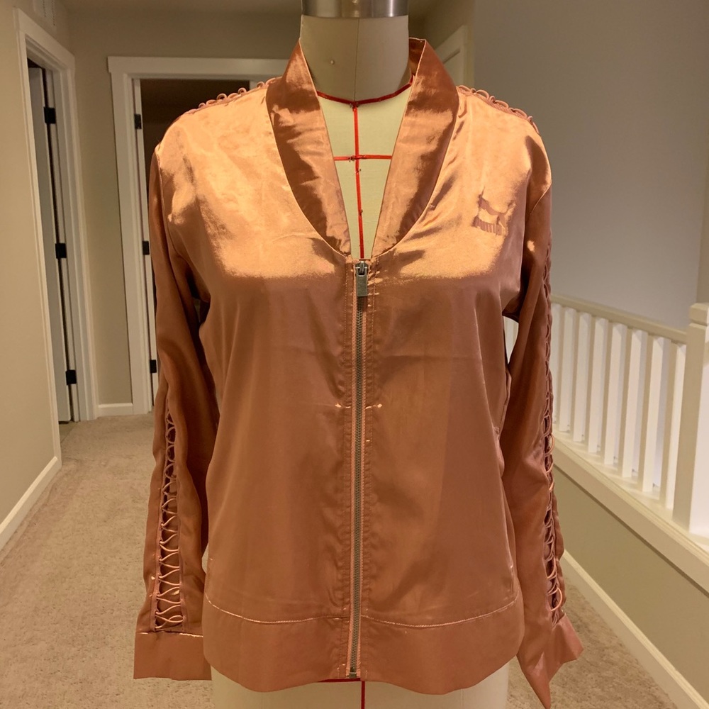 Puma satin jacket with zipper